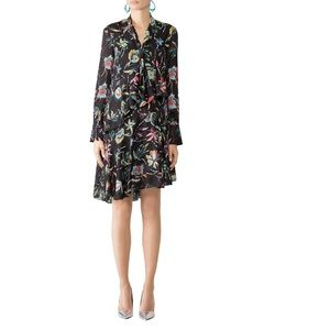 Jason Wu Black Jungle Flower Dress, Size 0